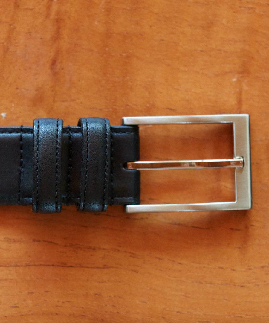 Black Aniline Steer Leather Belt