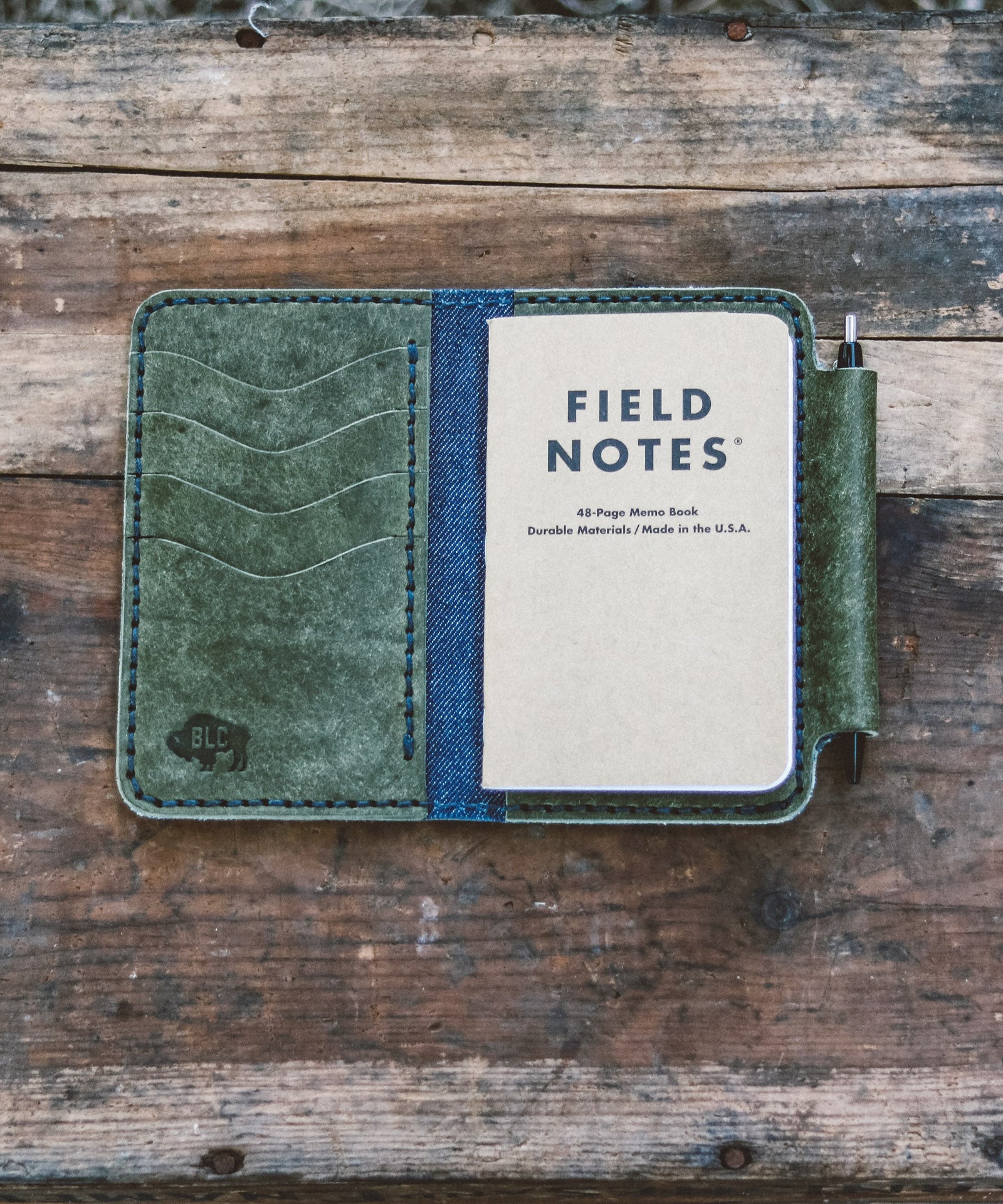 Olive Leather & Indigo Denim Journal