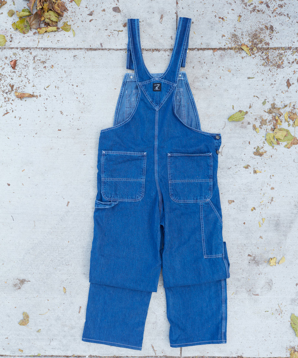 LC King Indigo Denim High Back Overalls - Washed