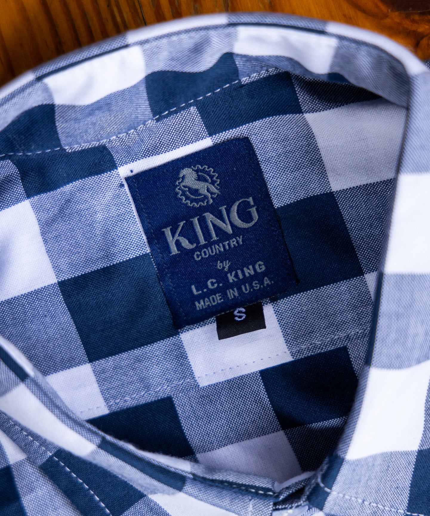 Blue & White Buffalo Plaid Button Up LC King Mfg Blue & White Buffalo Plaid Button Up LC King Mfg