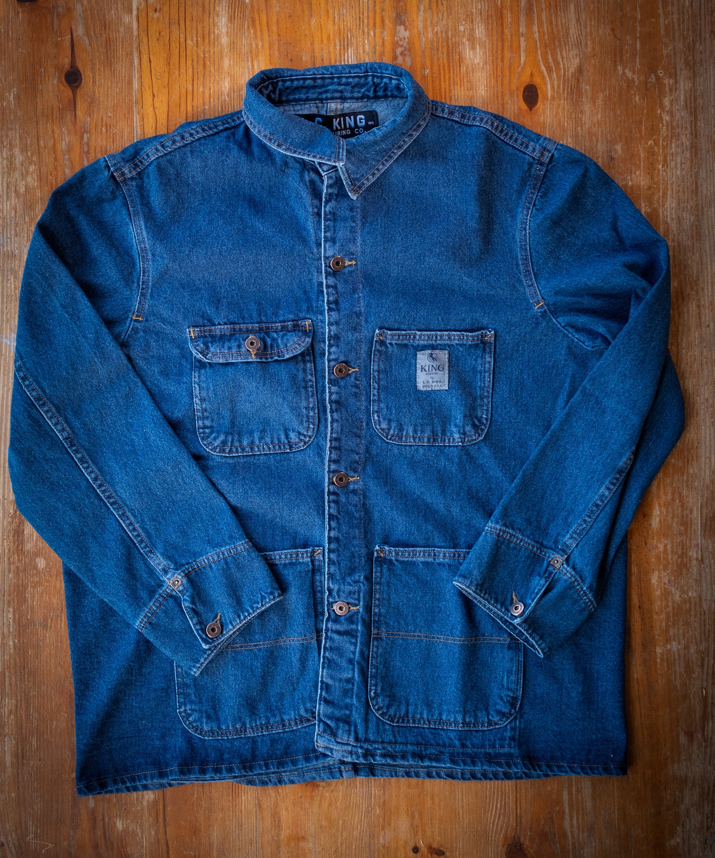 King Country Washed Denim Core Coat - Made in the USA – LC King Mfg