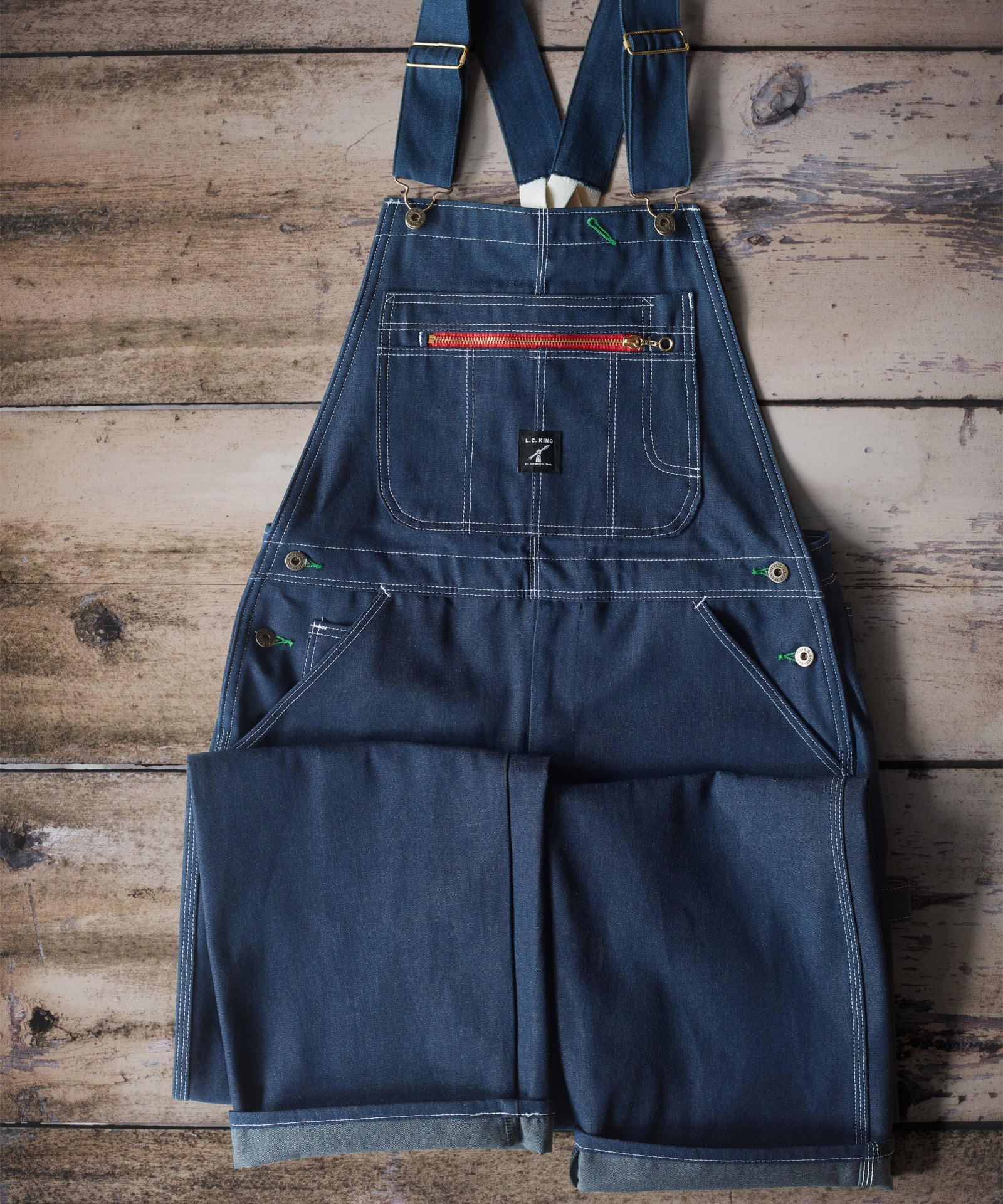 LC King Indigo Denim Low Back Overalls - Full Cut