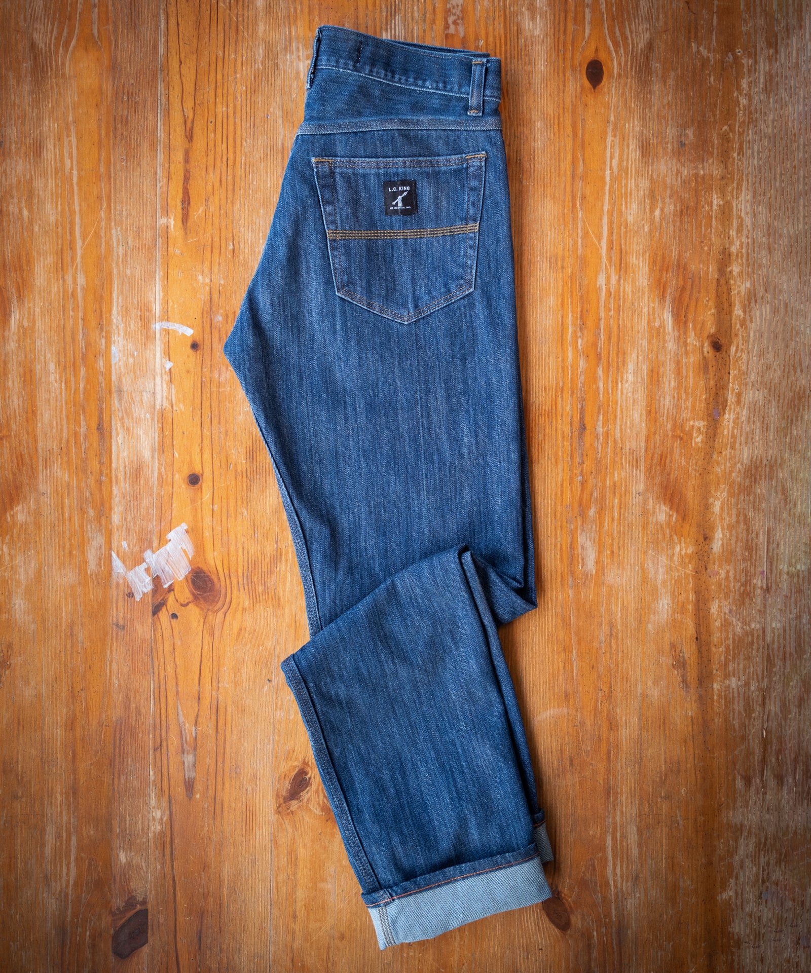 Washed Denim 5 Pocket Jean