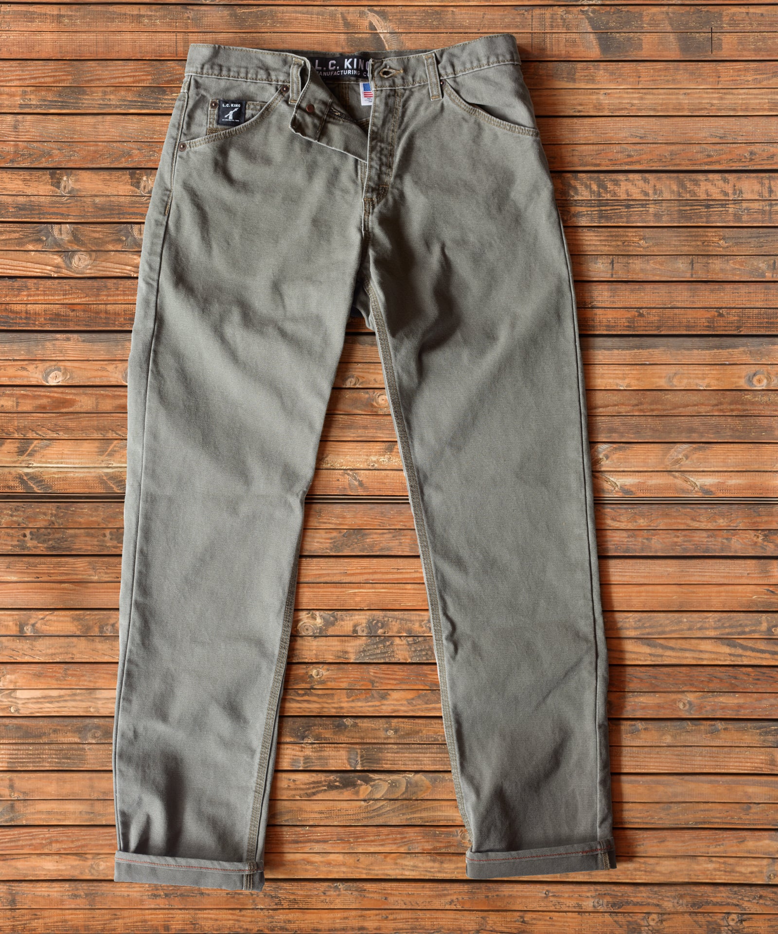 Olive Duck 5 Pocket Jean - Made in USA – LC King Mfg