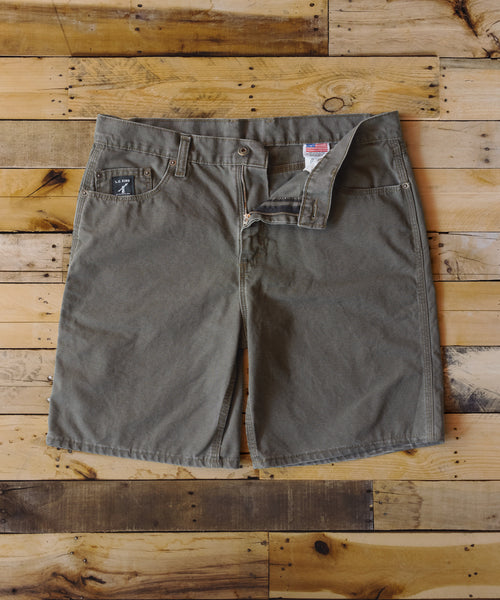 【KOOLOSET】Dyeing Damage Carpenter Bermuda Pants Olive Duck Carpenter Short - 100% Made in USA – LC King Mfg