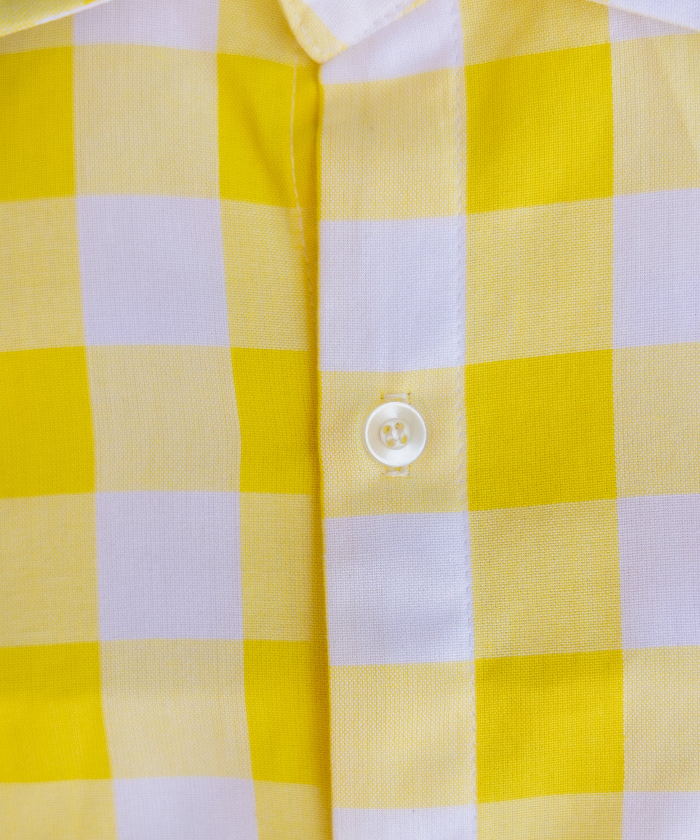 Yellow & White Buffalo Plaid Button Up